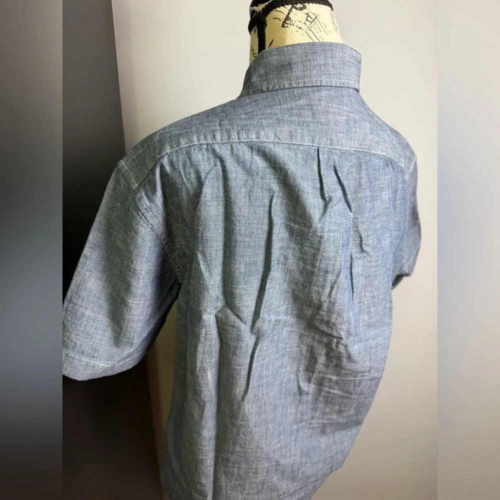 J.Crew Short-sleeve indigo organic chambray shirt NWT Size S
